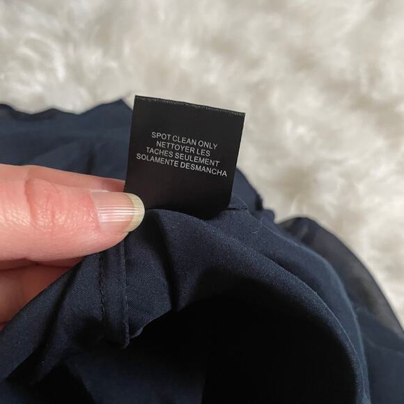 Badgley Mischka Navy Blue Ballerina Gown Long Maxi Dress Sleeveless Sz 6 - Picture 9 of 10